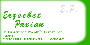 erzsebet paxian business card